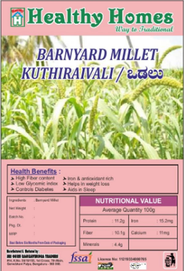 Healthy Homes Barnyard Millet   Kuthiraivali - 1 KG
